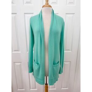 Golden Goat Gordana Sea Green Knitted Cashmere Open Front Cardigan Sweater Small